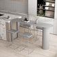 Modern Stone Top Cocktail Bar Table 42-inch Height Metal Base Bar Height Table Grey Without Chairs Clearhalo 'Bar Furniture' 'Bar Tables' 'bar_tables' 'furn' 'furn_bar_tables' 'Furniture' 'furniture_bar_tables' 'Kitchen & Dining Furniture' 4874926