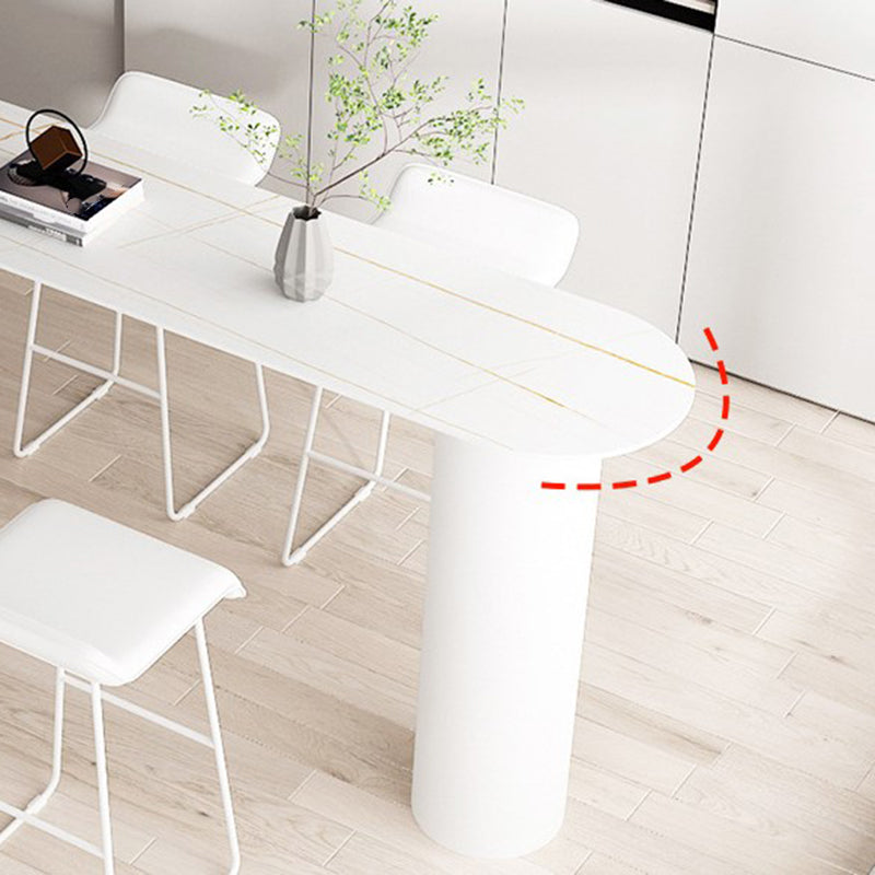 Modern Stone Top Cocktail Bar Table 42-inch Height Metal Base Bar Height Table Clearhalo 'Bar Furniture' 'Bar Tables' 'bar_tables' 'furn' 'furn_bar_tables' 'Furniture' 'furniture_bar_tables' 'Kitchen & Dining Furniture' 4874929