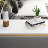 Nordic Bar Table Stone Top Iron Base Pub Table with Shelf , Only Table Clearhalo 'Bar Furniture' 'Bar Tables' 'bar_tables' 'Furniture' 'furniture_bar_tables' 'Kitchen & Dining Furniture' 4874961