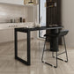 Simple 42-inch Height Bar Table Wood Top Bar Table, for Living Room 55.1"L x 19.7"W x 39.4"H Black Without Chairs Clearhalo 'Bar Furniture' 'Bar Tables' 'bar_tables' 'furn' 'furn_bar_tables' 'Furniture' 'furniture_bar_tables' 'Kitchen & Dining Furniture' 4874975
