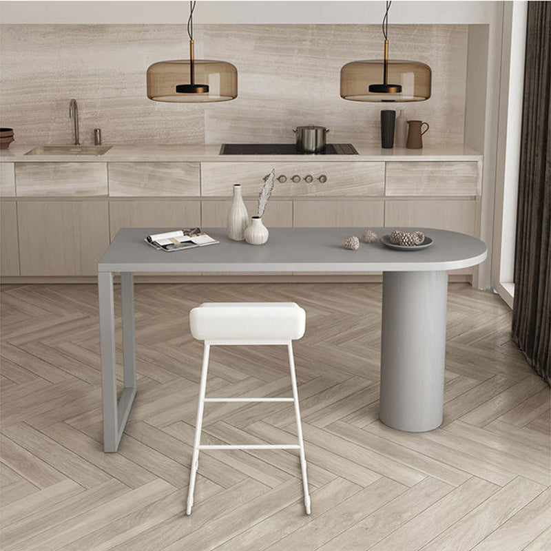 Simple 42-inch Height Bar Table Wood Top Bar Table, for Living Room 47"L x 20"W x 39"H Grey Without Chairs Clearhalo 'Bar Furniture' 'Bar Tables' 'bar_tables' 'furn' 'furn_bar_tables' 'Furniture' 'furniture_bar_tables' 'Kitchen & Dining Furniture' 4874977