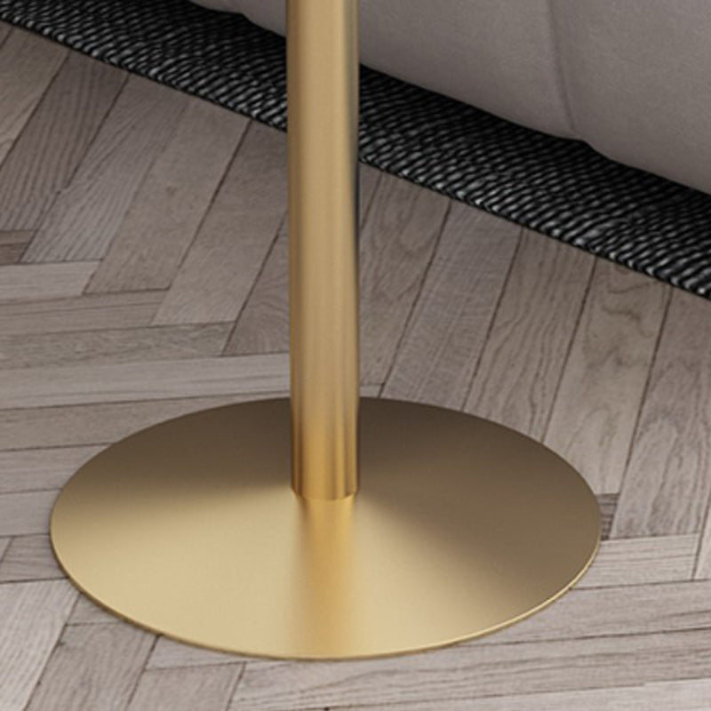 Modern Bar Table Stone Top Iron Base Pub Table with Shelf for Living Room, Only Table Clearhalo 'Bar Furniture' 'Bar Tables' 'bar_tables' 'furn' 'furn_bar_tables' 'Furniture' 'furniture_bar_tables' 'Kitchen & Dining Furniture' 4874997