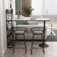 Modern Bar Table Stone Top Iron Base Pub Table with Shelf for Living Room, Only Table Clearhalo 'Bar Furniture' 'Bar Tables' 'bar_tables' 'furn' 'furn_bar_tables' 'Furniture' 'furniture_bar_tables' 'Kitchen & Dining Furniture' 4874998