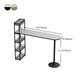 Modern Bar Table Stone Top Iron Base Pub Table with Shelf for Living Room, Only Table Clearhalo 'Bar Furniture' 'Bar Tables' 'bar_tables' 'furn' 'furn_bar_tables' 'Furniture' 'furniture_bar_tables' 'Kitchen & Dining Furniture' 4875003