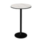 Modern Stone Round Top Bar Table Metal Base Pub Table for Restaurant 19.7"L x 19.7"W x 29.5"H White-Black Without Chairs Clearhalo 'Bar Furniture' 'Bar Tables' 'bar_tables' 'furn' 'furn_bar_tables' 'Furniture' 'furniture_bar_tables' 'Kitchen & Dining Furniture' 4875008