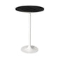 Modern Stone Round Top Bar Table Metal Base Pub Table for Restaurant 19.7"L x 19.7"W x 29.5"H Black White Without Chairs Clearhalo 'Bar Furniture' 'Bar Tables' 'bar_tables' 'furn' 'furn_bar_tables' 'Furniture' 'furniture_bar_tables' 'Kitchen & Dining Furniture' 4875013