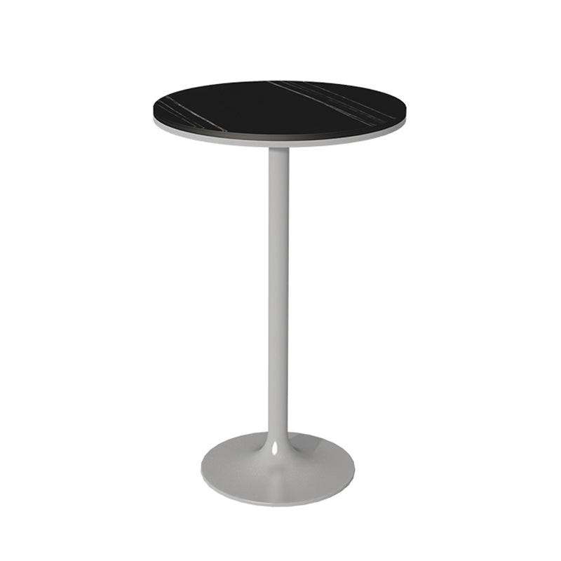 Modern Stone Round Top Bar Table Metal Base Pub Table for Restaurant Clearhalo 'Bar Furniture' 'Bar Tables' 'bar_tables' 'furn' 'furn_bar_tables' 'Furniture' 'furniture_bar_tables' 'Kitchen & Dining Furniture' 4875015