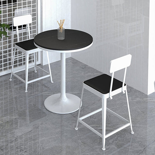 Modern Stone Round Top Bar Table Metal Base Pub Table for Restaurant Clearhalo 'Bar Furniture' 'Bar Tables' 'bar_tables' 'furn' 'furn_bar_tables' 'Furniture' 'furniture_bar_tables' 'Kitchen & Dining Furniture' 4875018