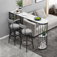 Living Room Stone Top Counter Table Iron Base 42-inch Height Glam Style Bar Table 70.9"L x 15.7"W x 41.3"H White-Black Without Chairs Clearhalo 'Bar Furniture' 'Bar Tables' 'bar_tables' 'furn' 'furn_bar_tables' 'Furniture' 'furniture_bar_tables' 'Kitchen & Dining Furniture' 4875025