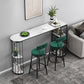 Living Room Stone Top Counter Table Iron Base 42-inch Height Glam Style Bar Table 63"L x 15.7"W x 41.3"H White-Black Without Chairs Clearhalo 'Bar Furniture' 'Bar Tables' 'bar_tables' 'furn' 'furn_bar_tables' 'Furniture' 'furniture_bar_tables' 'Kitchen & Dining Furniture' 4875026