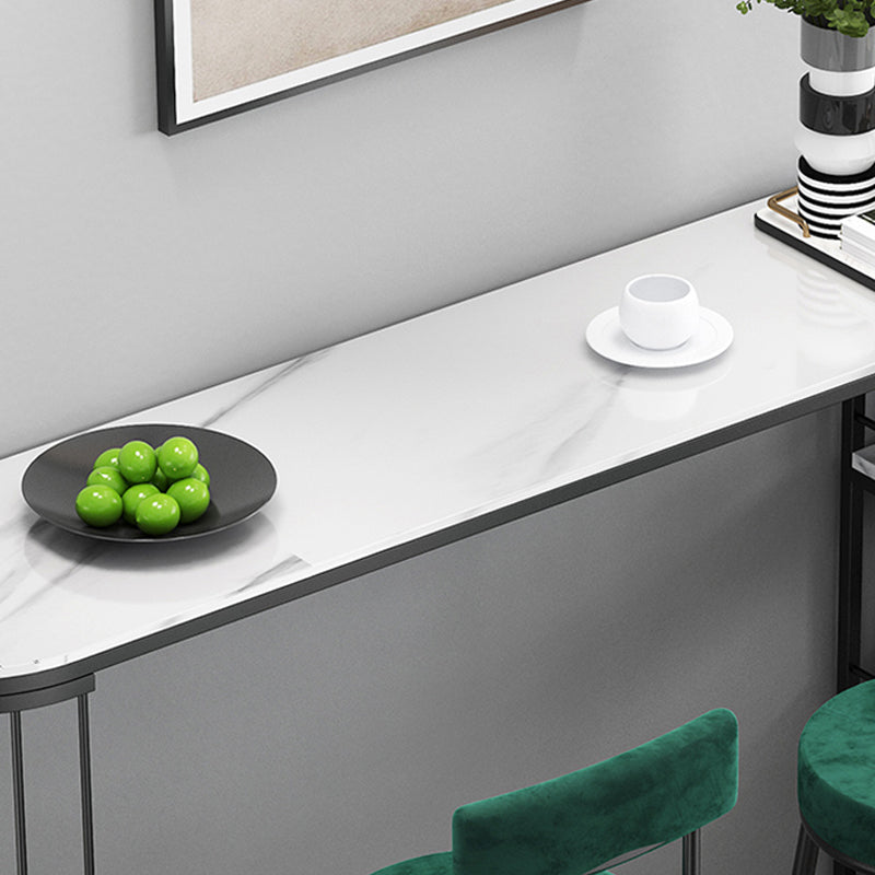 Living Room Stone Top Counter Table Iron Base 42-inch Height Glam Style Bar Table Clearhalo 'Bar Furniture' 'Bar Tables' 'bar_tables' 'furn' 'furn_bar_tables' 'Furniture' 'furniture_bar_tables' 'Kitchen & Dining Furniture' 4875030