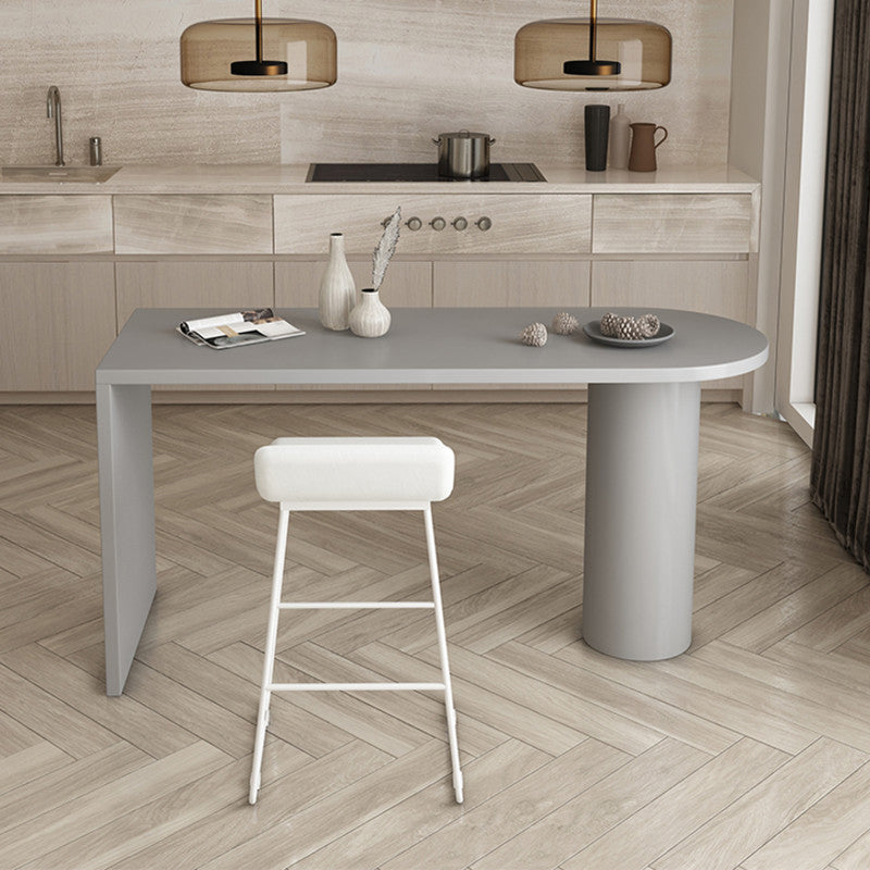 42-inch Height Bar Table Contemporary Wood Top Bar Table, for Living Room 86.6"L x 19.7"W x 41.3"H Grey Without Chairs Clearhalo 'Bar Furniture' 'Bar Tables' 'bar_tables' 'furn' 'furn_bar_tables' 'Furniture' 'furniture_bar_tables' 'Kitchen & Dining Furniture' 4875039