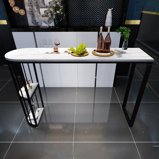 Dining Room Stone Top Counter Table Iron Base 42-inch Height Modern Bar Table Clearhalo 'Bar Furniture' 'Bar Tables' 'bar_tables' 'furn' 'furn_bar_tables' 'Furniture' 'furniture_bar_tables' 'Kitchen & Dining Furniture' 4875070