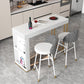 Kitchen Stone Top Counter Table Metal Base 42-inch Height Contemporary Bar Table 70.9"L x 15.7"W x 41.3"H Gold White Clearhalo 'Bar Furniture' 'Bar Tables' 'bar_tables' 'furn' 'furn_bar_tables' 'Furniture' 'furniture_bar_tables' 'Kitchen & Dining Furniture' 4875077