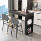 Kitchen Stone Top Counter Table Metal Base 42-inch Height Contemporary Bar Table 63"L x 15.7"W x 41.3"H Gold Black Clearhalo 'Bar Furniture' 'Bar Tables' 'bar_tables' 'furn' 'furn_bar_tables' 'Furniture' 'furniture_bar_tables' 'Kitchen & Dining Furniture' 4875079