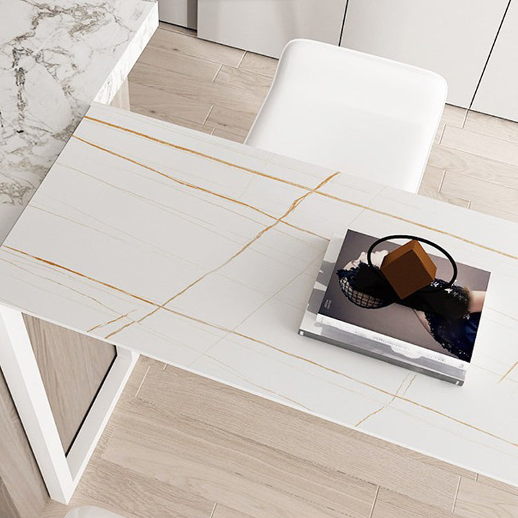 Kitchen Stone Top Counter Table Metal Base 42-inch Height Modern Bar Table Clearhalo 'Bar Furniture' 'Bar Tables' 'bar_tables' 'furn' 'furn_bar_tables' 'Furniture' 'furniture_bar_tables' 'Kitchen & Dining Furniture' 4875098