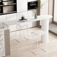 Kitchen Stone Top Counter Table Metal Base 42-inch Height Modern Bar Table Clearhalo 'Bar Furniture' 'Bar Tables' 'bar_tables' 'furn' 'furn_bar_tables' 'Furniture' 'furniture_bar_tables' 'Kitchen & Dining Furniture' 4875103