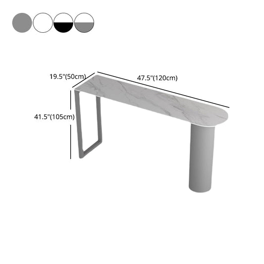 Kitchen Stone Top Counter Table Metal Base 42-inch Height Modern Bar Table Clearhalo 'Bar Furniture' 'Bar Tables' 'bar_tables' 'furn' 'furn_bar_tables' 'Furniture' 'furniture_bar_tables' 'Kitchen & Dining Furniture' 4875105
