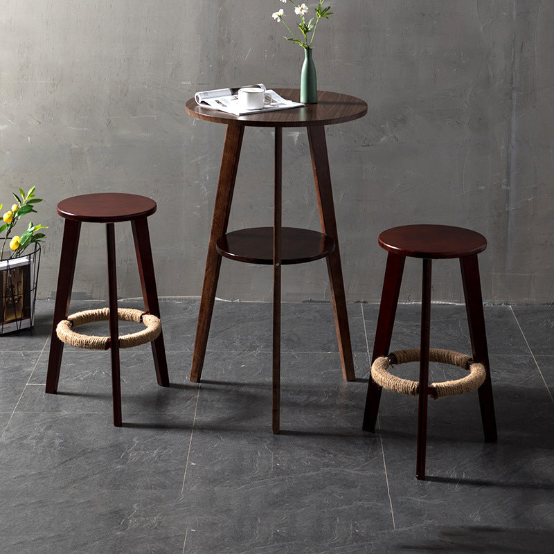 Simple Style Round Bar Table Wood Top Pub Table for Living Room Clearhalo 'Bar Furniture' 'Bar Tables' 'bar_tables' 'Furniture' 'furniture_bar_tables' 'Kitchen & Dining Furniture' 4875122