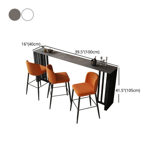 Modern Style Bar Table 42-inch Height Stone Top and Iron Base Bistro Table Clearhalo 'Bar Furniture' 'Bar Tables' 'bar_tables' 'furn' 'furn_bar_tables' 'Furniture' 'furniture_bar_tables' 'Kitchen & Dining Furniture' 4875135