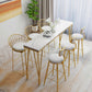 Glam Style Bar Table 42-inch Height Gold 4 Legs Bistro Table for Living Room 86.6"L x 15.7"W x 41.3"H Without Chairs Clearhalo 'Bar Furniture' 'Bar Tables' 'bar_tables' 'furn' 'furn_bar_tables' 'Furniture' 'furniture_bar_tables' 'Kitchen & Dining Furniture' 4875175