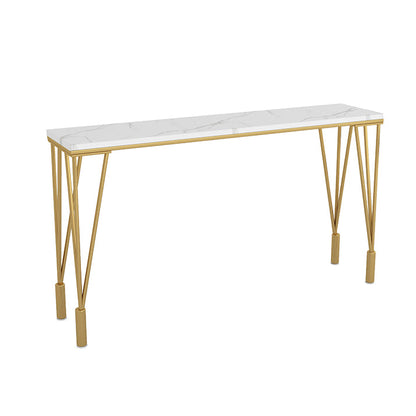 Glam Style Bar Table 42-inch Height Gold 4 Legs Bistro Table for Living Room Without Chairs Clearhalo 'Bar Furniture' 'Bar Tables' 'bar_tables' 'furn' 'furn_bar_tables' 'Furniture' 'furniture_bar_tables' 'Kitchen & Dining Furniture' 4875176