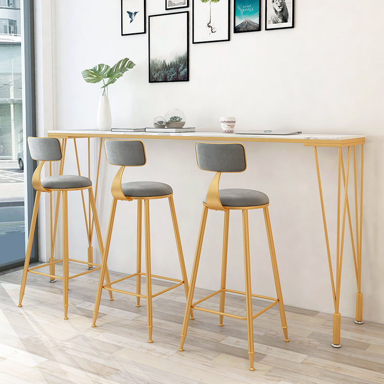 Glam Style Bar Table 42-inch Height Gold 4 Legs Bistro Table for Living Room Clearhalo 'Bar Furniture' 'Bar Tables' 'bar_tables' 'furn' 'furn_bar_tables' 'Furniture' 'furniture_bar_tables' 'Kitchen & Dining Furniture' 4875179