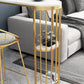 Glam Style Bar Table Stone Top Iron Base Pub Table with Shelf for Living Room, Only Table Clearhalo 'Bar Furniture' 'Bar Tables' 'bar_tables' 'furn' 'furn_bar_tables' 'Furniture' 'furniture_bar_tables' 'Kitchen & Dining Furniture' 4875201