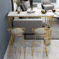 Glam Style Bar Table Stone Top Iron Base Pub Table with Shelf for Living Room, Only Table Clearhalo 'Bar Furniture' 'Bar Tables' 'bar_tables' 'furn' 'furn_bar_tables' 'Furniture' 'furniture_bar_tables' 'Kitchen & Dining Furniture' 4875202