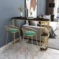 Glam Style Bar Table Stone Top Iron Base Pub Table with Shelf for Living Room, Only Table Clearhalo 'Bar Furniture' 'Bar Tables' 'bar_tables' 'furn' 'furn_bar_tables' 'Furniture' 'furniture_bar_tables' 'Kitchen & Dining Furniture' 4875203