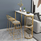 Glam Style Bar Table Stone Top Iron Base Pub Table with Shelf for Living Room, Only Table Clearhalo 'Bar Furniture' 'Bar Tables' 'bar_tables' 'furn' 'furn_bar_tables' 'Furniture' 'furniture_bar_tables' 'Kitchen & Dining Furniture' 4875205