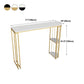 Glam Style Bar Table Stone Top Iron Base Pub Table with Shelf for Living Room, Only Table Clearhalo 'Bar Furniture' 'Bar Tables' 'bar_tables' 'furn' 'furn_bar_tables' 'Furniture' 'furniture_bar_tables' 'Kitchen & Dining Furniture' 4875210