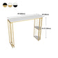 Glam Style Bar Table Stone Top Iron Base Pub Table with Shelf for Living Room, Only Table Clearhalo 'Bar Furniture' 'Bar Tables' 'bar_tables' 'furn' 'furn_bar_tables' 'Furniture' 'furniture_bar_tables' 'Kitchen & Dining Furniture' 4875211