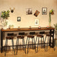 Industrial Style Wood Top Counter Table 42-inch Height Table for Restaurant 94.5"L x 15.7"W x 41.3"H Without Chairs Clearhalo 'Bar Furniture' 'Bar Tables' 'bar_tables' 'furn' 'furn_bar_tables' 'Furniture' 'furniture_bar_tables' 'Kitchen & Dining Furniture' 4875232
