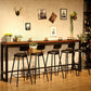 Industrial Style Wood Top Counter Table 42-inch Height Table for Restaurant 70.9"L x 15.7"W x 41.3"H Without Chairs Clearhalo 'Bar Furniture' 'Bar Tables' 'bar_tables' 'furn' 'furn_bar_tables' 'Furniture' 'furniture_bar_tables' 'Kitchen & Dining Furniture' 4875234