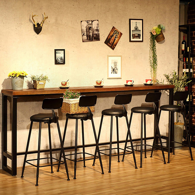 Industrial Style Wood Top Counter Table 42-inch Height Table for Restaurant 70.9"L x 15.7"W x 41.3"H Without Chairs Clearhalo 'Bar Furniture' 'Bar Tables' 'bar_tables' 'furn' 'furn_bar_tables' 'Furniture' 'furniture_bar_tables' 'Kitchen & Dining Furniture' 4875234