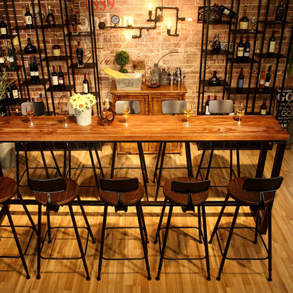 Industrial Style Wood Top Counter Table 42-inch Height Table for Restaurant Clearhalo 'Bar Furniture' 'Bar Tables' 'bar_tables' 'furn' 'furn_bar_tables' 'Furniture' 'furniture_bar_tables' 'Kitchen & Dining Furniture' 4875241