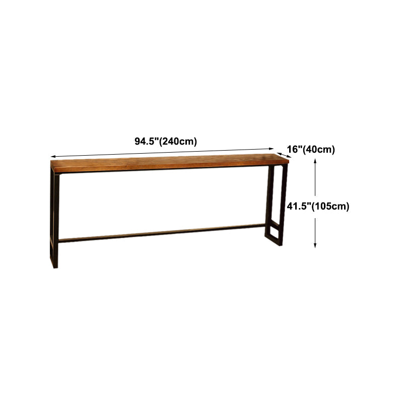 Industrial Style Wood Top Counter Table 42-inch Height Table for Restaurant Clearhalo 'Bar Furniture' 'Bar Tables' 'bar_tables' 'furn' 'furn_bar_tables' 'Furniture' 'furniture_bar_tables' 'Kitchen & Dining Furniture' 4875248