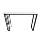 Industrial Iron Bar Dining Table White Stone Top Indoor Bistro Table with Shelf Black Without Chairs Clearhalo 'Bar Furniture' 'Bar Tables' 'bar_tables' 'furn' 'furn_bar_tables' 'Furniture' 'furniture_bar_tables' 'Kitchen & Dining Furniture' 4875255