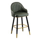 Scandinavian Living Room Armed Stool Matte Finish Leather Barstool Blackish Green 1 Piece Clearhalo 'Bar Furniture' 'Bar Stools' 'bar_stools' 'furn' 'furn_bar_stools' 'Furniture' 'furniture_bar_stools' 'Kitchen & Dining Furniture' 4875292