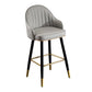 Scandinavian Living Room Armed Stool Matte Finish Leather Barstool Light Gray 1 Piece Clearhalo 'Bar Furniture' 'Bar Stools' 'bar_stools' 'furn' 'furn_bar_stools' 'Furniture' 'furniture_bar_stools' 'Kitchen & Dining Furniture' 4875294