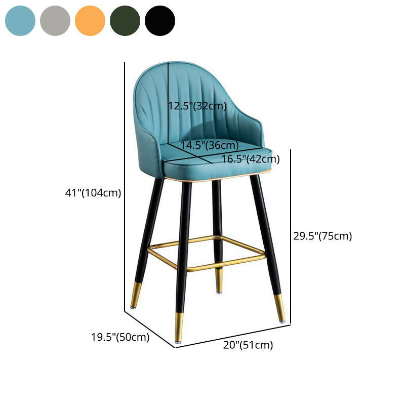 Scandinavian Living Room Armed Stool Matte Finish Leather Barstool Clearhalo 'Bar Furniture' 'Bar Stools' 'bar_stools' 'furn' 'furn_bar_stools' 'Furniture' 'furniture_bar_stools' 'Kitchen & Dining Furniture' 4875299
