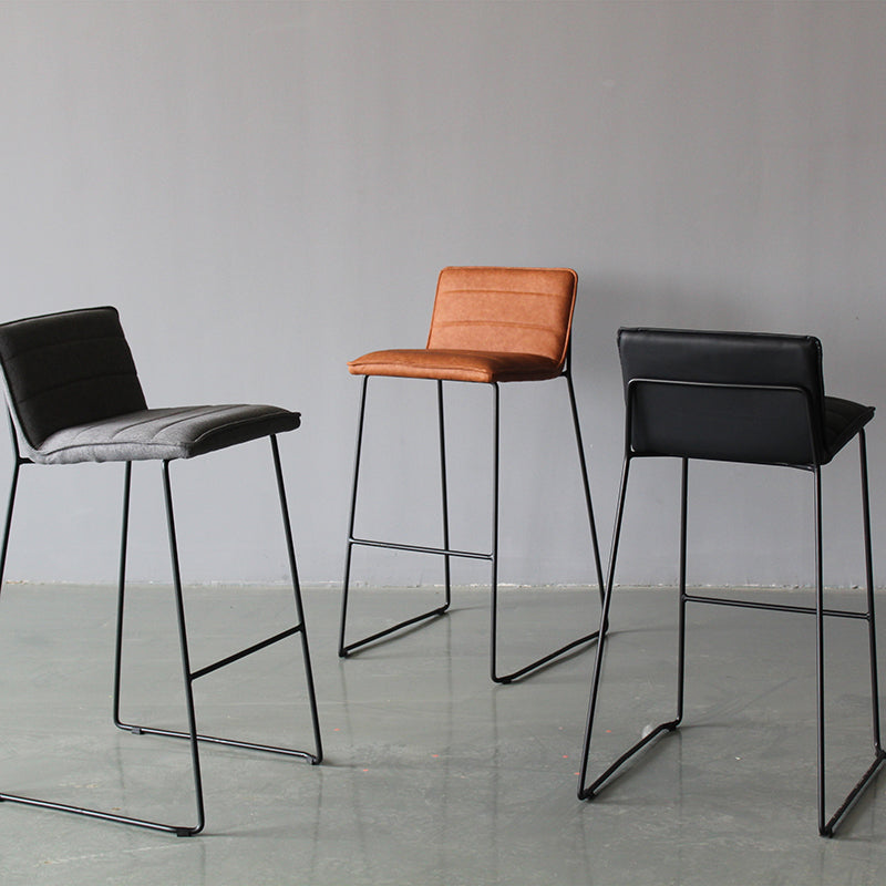 Modern Low Back Restaurant Stool Matte Finish Leather Barstool Clearhalo 'Bar Furniture' 'Bar Stools' 'bar_stools' 'furn' 'furn_bar_stools' 'Furniture' 'furniture_bar_stools' 'Kitchen & Dining Furniture' 4875300