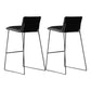 Modern Low Back Restaurant Stool Matte Finish Leather Barstool Black 2 Piece Set Clearhalo 'Bar Furniture' 'Bar Stools' 'bar_stools' 'furn' 'furn_bar_stools' 'Furniture' 'furniture_bar_stools' 'Kitchen & Dining Furniture' 4875301