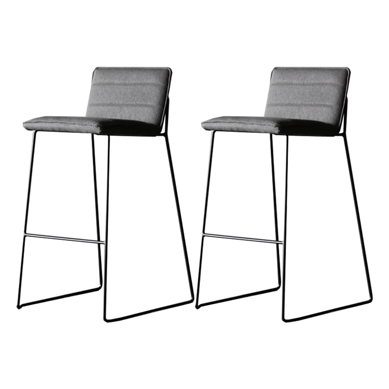 Modern Low Back Restaurant Stool Matte Finish Leather Barstool Grey 2 Piece Set Clearhalo 'Bar Furniture' 'Bar Stools' 'bar_stools' 'furn' 'furn_bar_stools' 'Furniture' 'furniture_bar_stools' 'Kitchen & Dining Furniture' 4875304