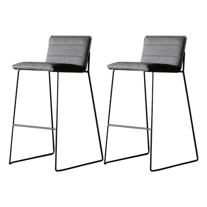 Modern Low Back Restaurant Stool Matte Finish Leather Barstool Grey 2 Piece Set Clearhalo 'Bar Furniture' 'Bar Stools' 'bar_stools' 'furn' 'furn_bar_stools' 'Furniture' 'furniture_bar_stools' 'Kitchen & Dining Furniture' 4875304