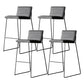 Modern Low Back Restaurant Stool Matte Finish Leather Barstool Grey 4 Piece Set Clearhalo 'Bar Furniture' 'Bar Stools' 'bar_stools' 'furn' 'furn_bar_stools' 'Furniture' 'furniture_bar_stools' 'Kitchen & Dining Furniture' 4875306