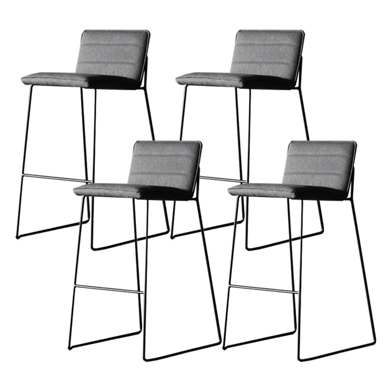 Modern Low Back Restaurant Stool Matte Finish Leather Barstool Grey 4 Piece Set Clearhalo 'Bar Furniture' 'Bar Stools' 'bar_stools' 'furn' 'furn_bar_stools' 'Furniture' 'furniture_bar_stools' 'Kitchen & Dining Furniture' 4875306