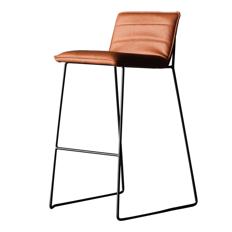 Modern Low Back Restaurant Stool Matte Finish Leather Barstool Clearhalo 'Bar Furniture' 'Bar Stools' 'bar_stools' 'furn' 'furn_bar_stools' 'Furniture' 'furniture_bar_stools' 'Kitchen & Dining Furniture' 4875309