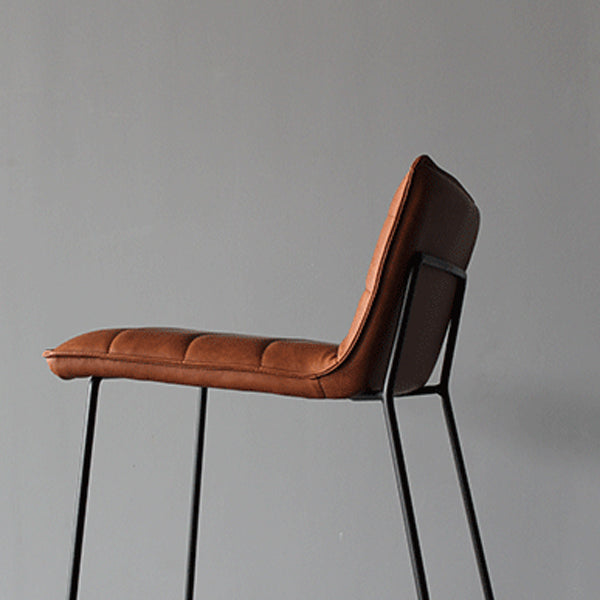 Modern Low Back Restaurant Stool Matte Finish Leather Barstool Clearhalo 'Bar Furniture' 'Bar Stools' 'bar_stools' 'furn' 'furn_bar_stools' 'Furniture' 'furniture_bar_stools' 'Kitchen & Dining Furniture' 4875311
